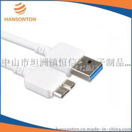 中山厂家热销 订做 micro USB3.0 三星NOTE3 S5白色数据线